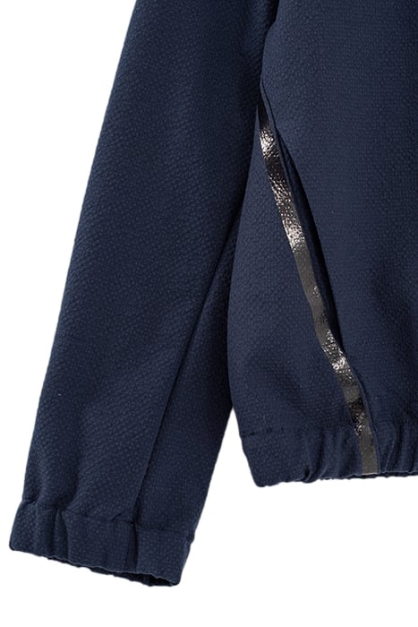 NAVY BIKER-STYLE JACKET WITH DETACHABLE HOOD 2
