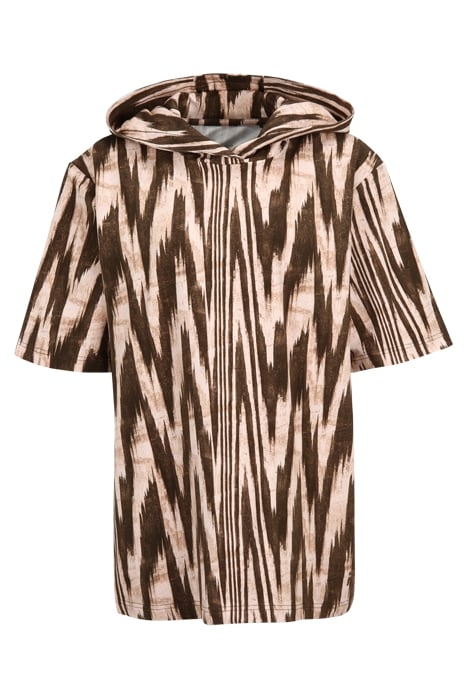 CORCIANO OVERSIZED HOODY BROWN ABSTRACT ETNO AOP 1