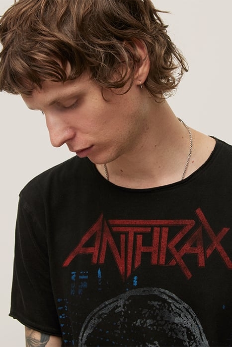 SS RAW EDGE TEE VINTAGE WASH - ANTHRAX WHITE NOISE BLACK 5