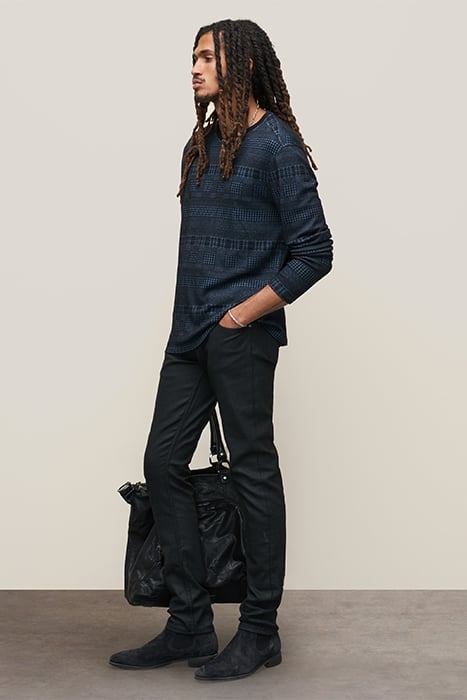 READE LS PATTERN MIX CREW WITH COLD DYE TITANIUM BLUE 4