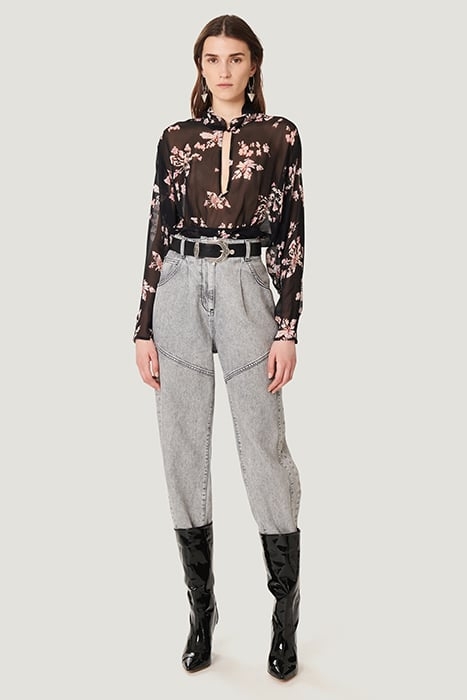 ILEYNIA BLOUSE IN BLACK/ECRU/PINK TOP 2