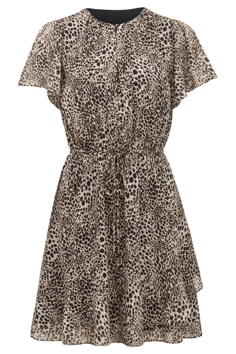 NAHLA FLUTTER SLEEVE MINI SEPIA LEOPARD 6