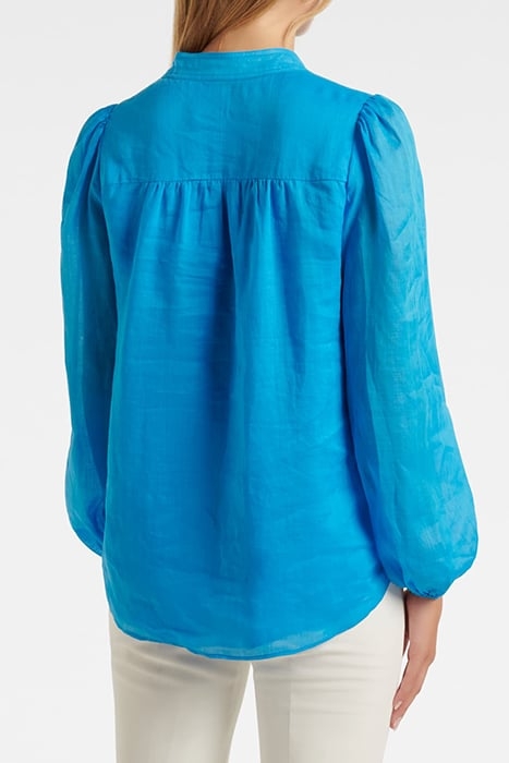 AMELIA BUTTON DOWN BLOUSE VIVID CORNFLOWER 2