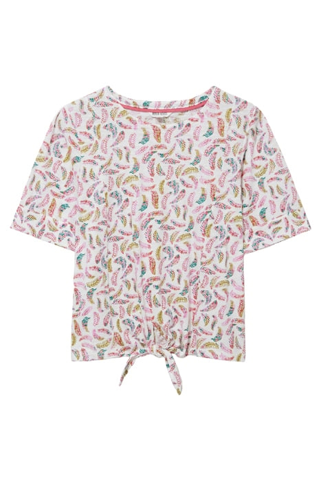 TIE HEM TOP NATURAL PRINTED 4