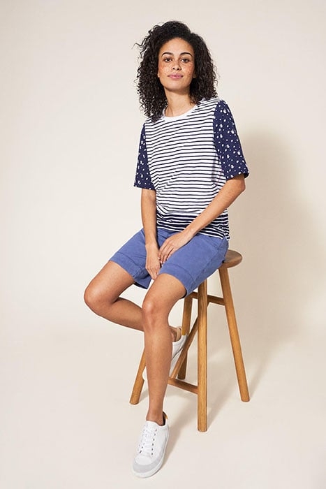 HAYLEY ORGANIC CHINO SHORTS MID BLUE 3