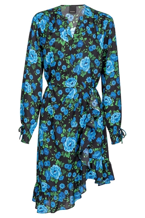 ALACCIA ABITO CREPE DE CHINE S MULTI BLACK/CORNFLOWER BLUE 6