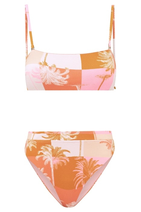 LADIES LOLA BIKINI SET BLOCK PALM ICED STRAWBERRY PINK 4