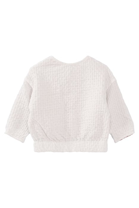 BABY GIRLS' ECRU/PRINT REVERSIBLE CARDIGAN 2