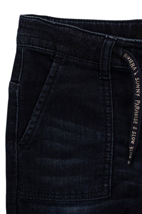 BOYS’ RAW DENIM BERMUDA SHORTS WITH SLOGAN CORDS 7