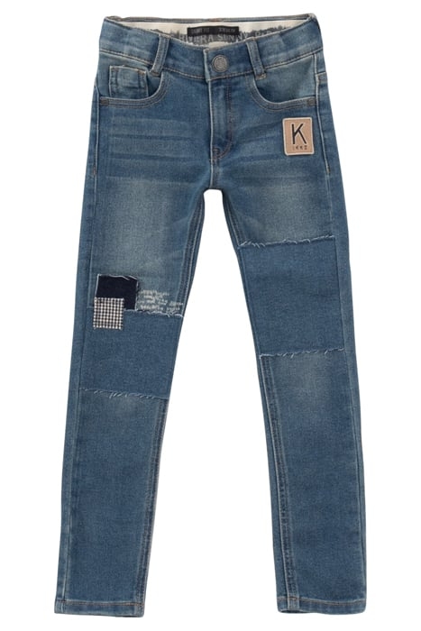 BOYS’ BLUE PATCHWORK-LOOK SKINNY JEANS 3