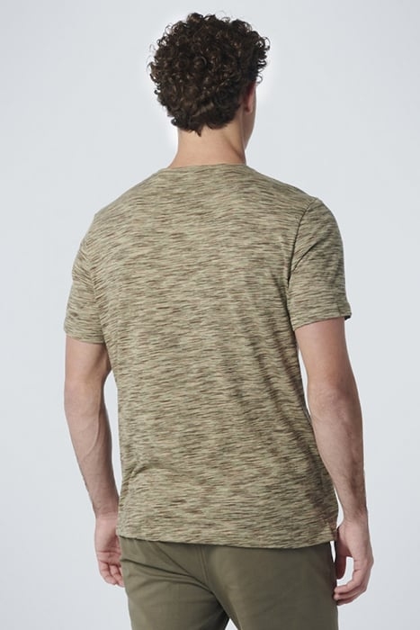 T-SHIRT CREWNECK MULTI COLOURED YARN DYED MELANGE SMOKE GREE 2