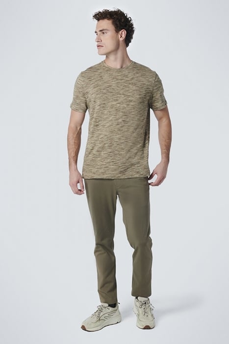 T-SHIRT CREWNECK MULTI COLOURED YARN DYED MELANGE SMOKE GREE 3