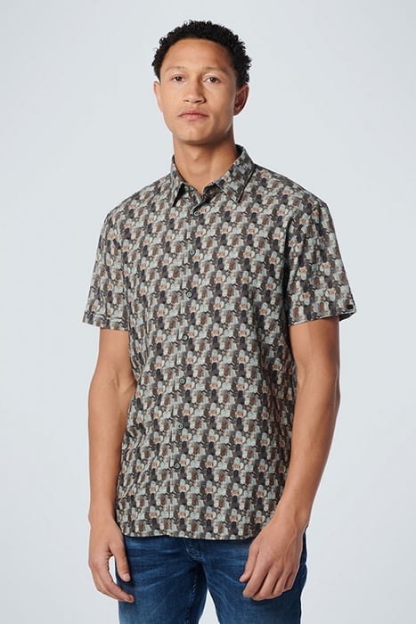 SHIRT SHORT SLEEVE ALLOVER PRINTED LIGHT AQUA 1