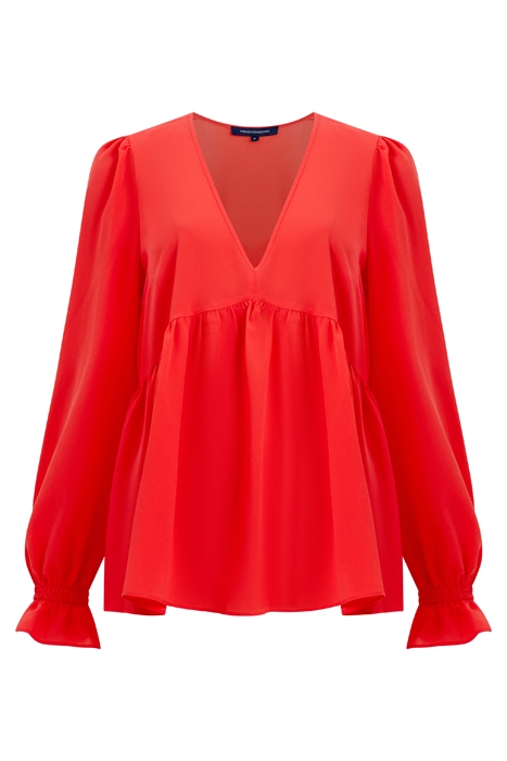 CREPE LIGHT V NECK TOP BITTERSWEET 4