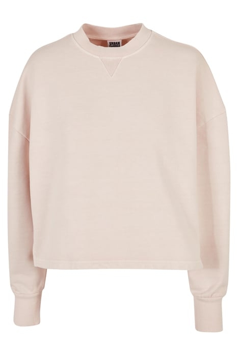 LADIES HEAVY TERRY GARMENT DYE CREWNECK PINK 4