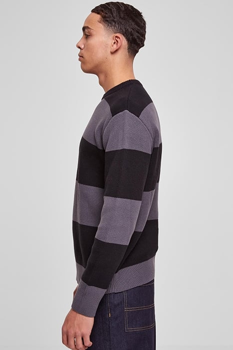 HEAVY OVERSIZED STRIPED SWEATSHIRT BLACK/DARKSHADOW 6