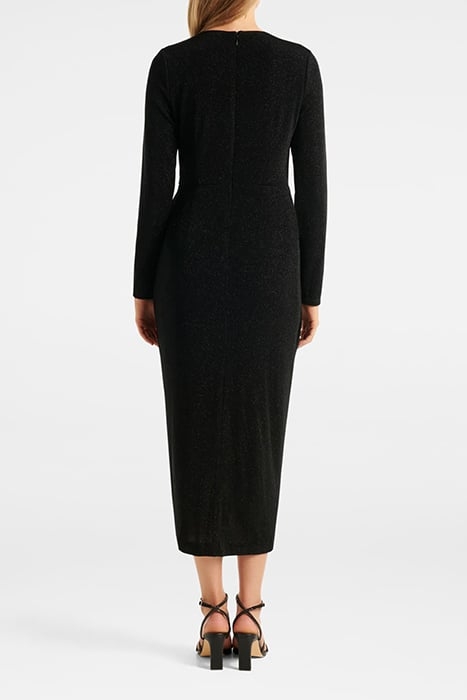 ERICA WRAP GLITTER MIDI DRESS BLACK 2