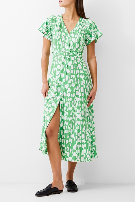 RILEY BELT DRESS LONG POISE GREEN/WHITE 2