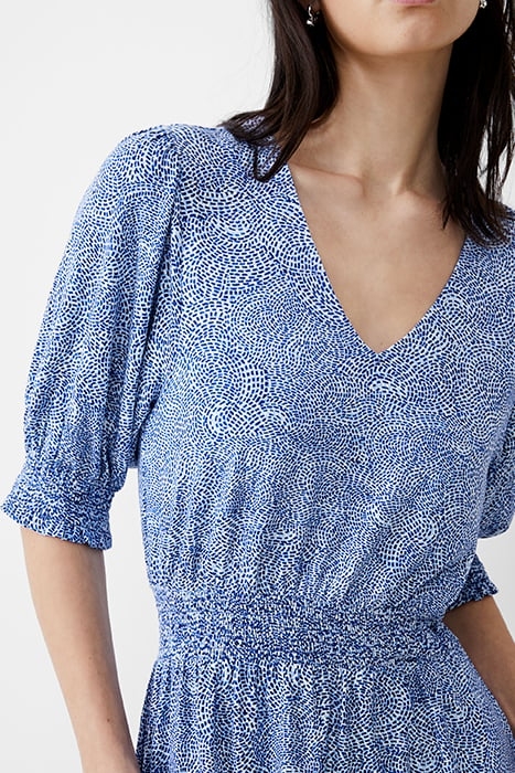 BERNICE SHIRRED DRESS SHORT PLACIDBLUE/DKNVY/WHT 4