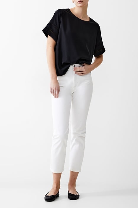 CROCHET TRIM CREPE LIGHT TOP BLACK 2