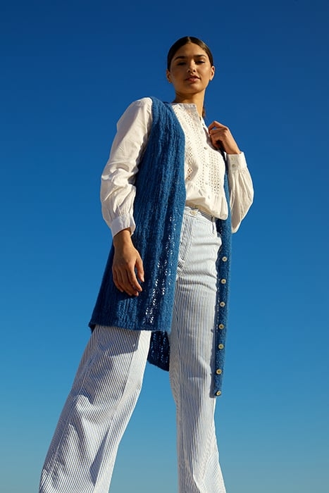 BLUE LONG AJOUR SPENCER 5