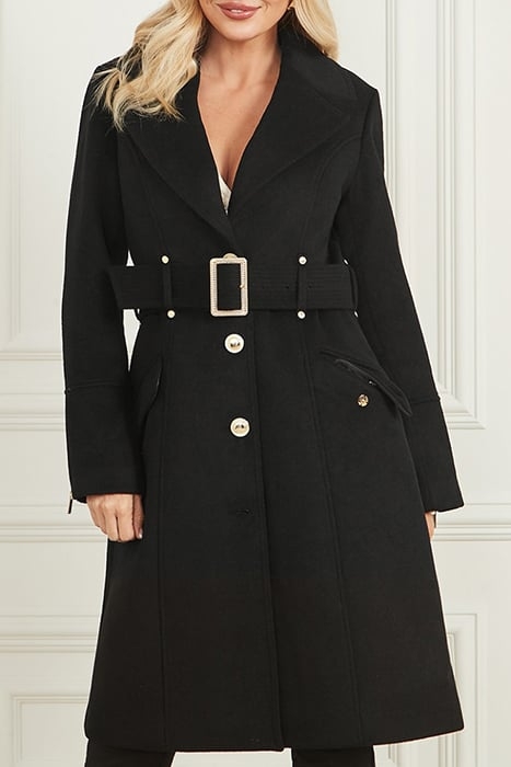 MARCIANO BY GUESS ALICE COAT JET BLACK TRENCH 1