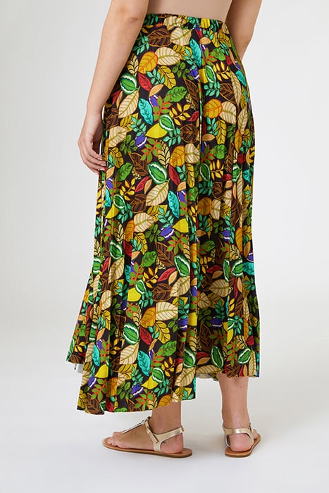 PRINTED JERSEY PLEATED SKIRT GREEN 2