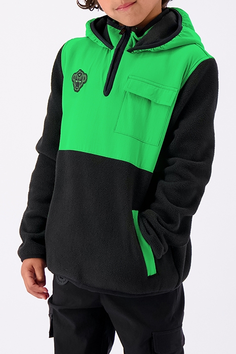 CONTRAST FLEECE JACKET BLACK 1