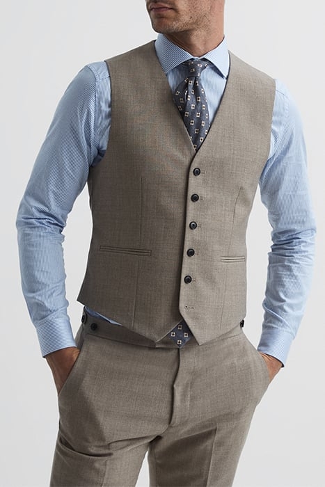 ROPE-TEXTURED WAISTCOAT BROWN 1