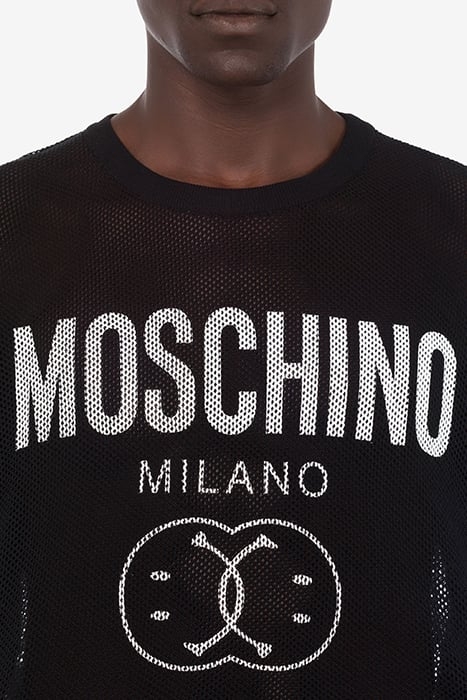 DOUBLE SMILEY® LOGO MESH SHIRT BLACK 4