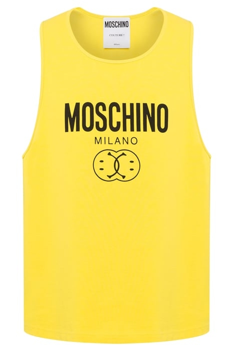 DOUBLE SMILEY®LOGO COTTON TANK TOP YELLOW 3