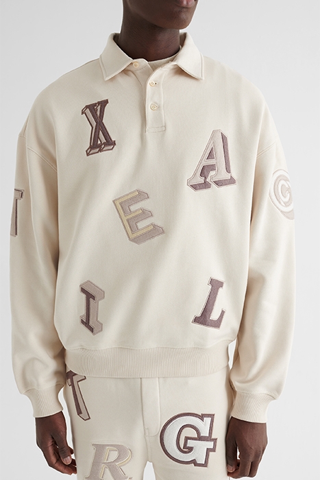 TYPO POLO SWEATSHIRT PALE BEIGE 5