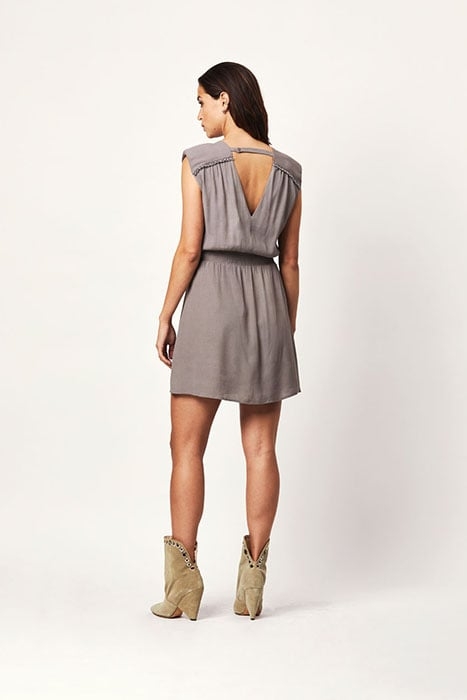 D6FADE EYELET MINI DRESS WARM GREY 2