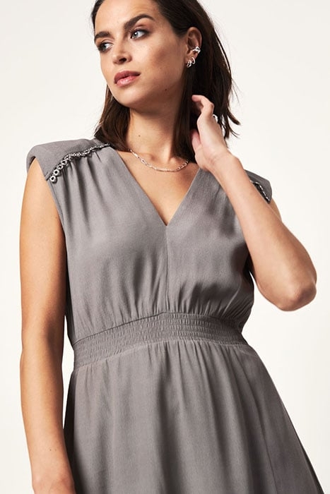 D6FADE EYELET MINI DRESS WARM GREY 4