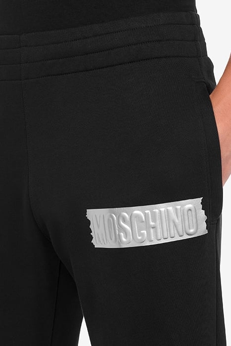 SILVER LOGO ORGANIC COTTON JOGGERS BLACK 4