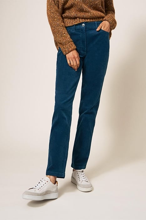 BROOKE STRAIGHT CORD TROUSER DARK TEAL 1