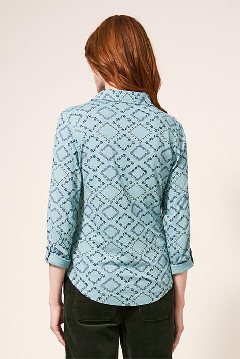 ANNIE JERSEY SHIRT TEAL PRINTED 2