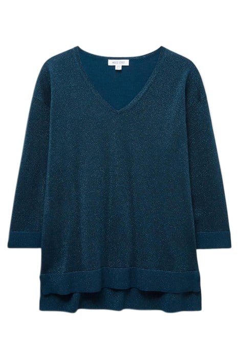 NIGHT SKY V NECK JUMPER MID TEAL 4