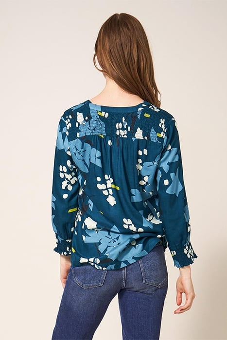 SOPHIE EMBROIDERED SHIRT TEAL 2