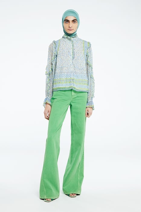 ETJE BLOUSE CREAM WHITE/RIAD BLU 2