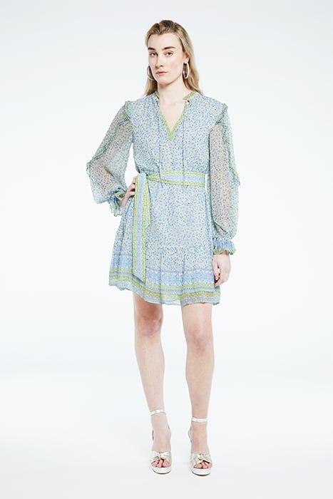 ADRIENNE DRESS CREAM WHITE/RIAD BLU 1