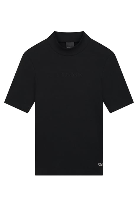 RIB TOP TURTLE NECK BLACK 1