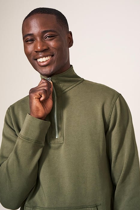 HILTON ZIP NECK KHAKI GREEN 4