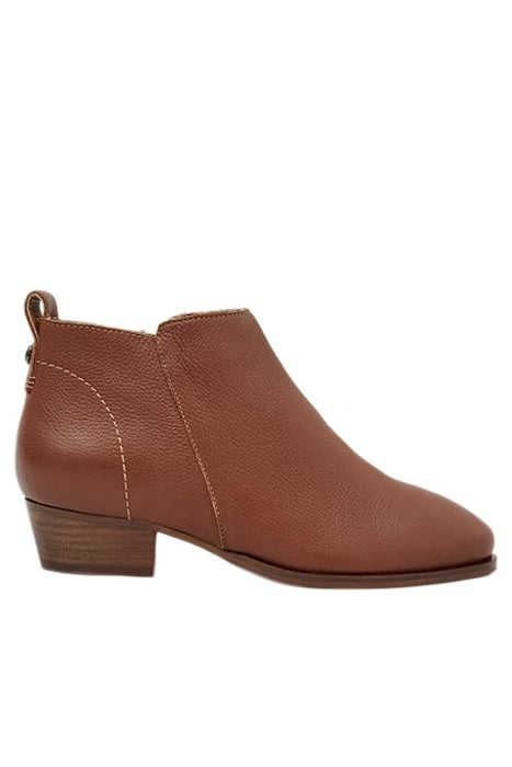 WILLOW LEATHER ANKLE BOOT DARK TAN 1