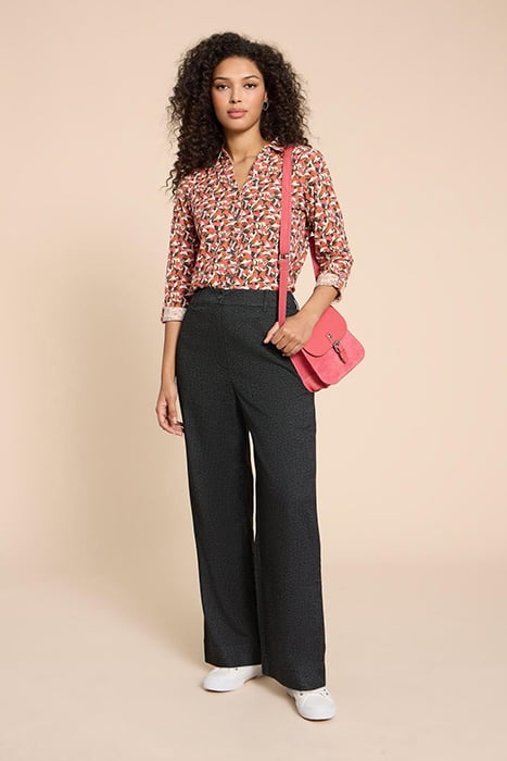 BELLE TWEEDY WIDE LEG TROUSER BLACK 2