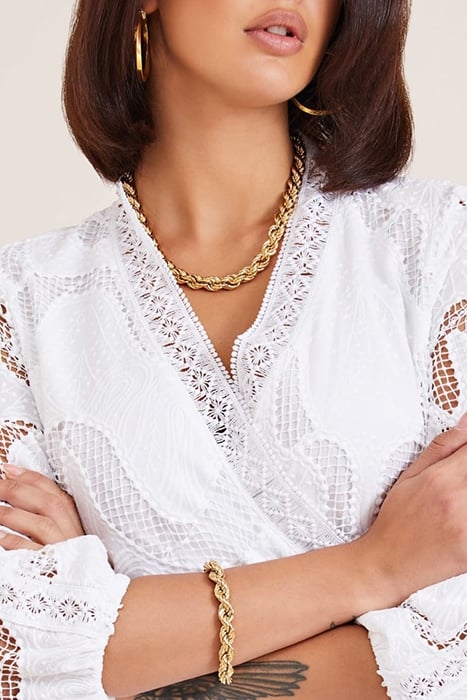 MARCIANO BY GUESS 3 QTR SLV ARIN DRESS TRUE WHITE 8