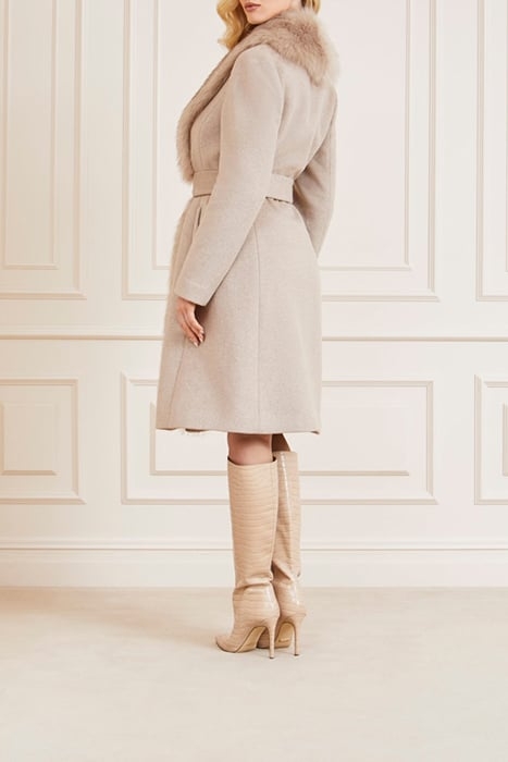 MARTINA COAT CEMENTO FAUX FUR MELANGE 3