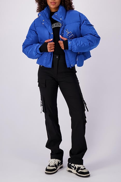 CROPPED BELT JACKET BLUE 5