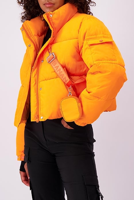 CROPPED BELT JACKET ORANGE 4