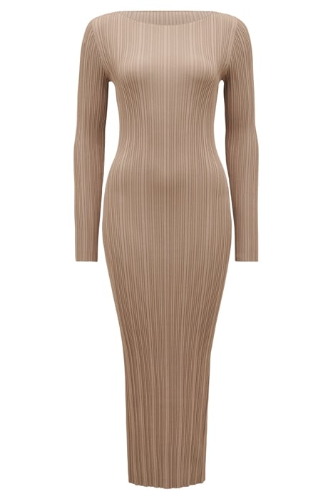 EVIE LONG SLEEVE RIB KNIT DRESS MUSHROOM 3